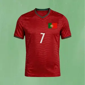 2026 Home Short Sleeve 7# Cristiano Ronaldo  Soccer Jersey Red Football Jersey Quick Drying