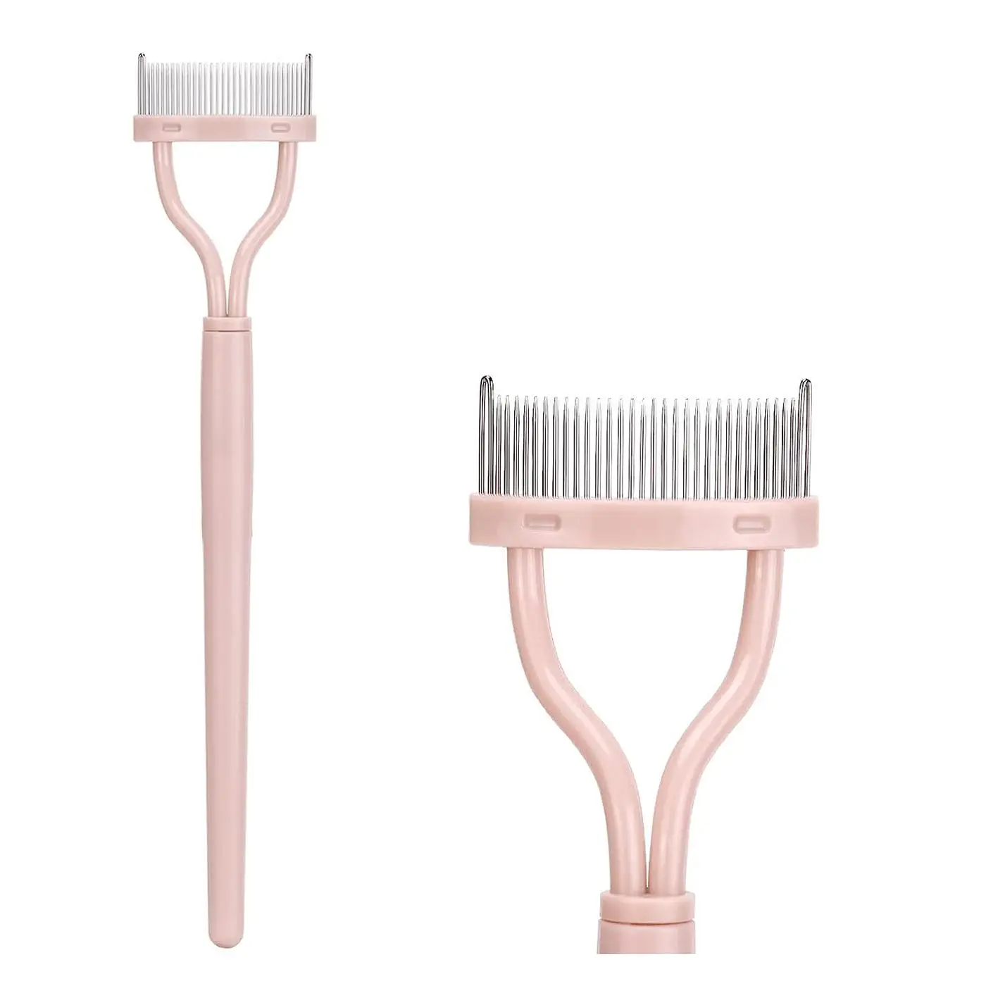 Portable Eyelash Comb, Xmas Foldable Semi-arc Steel Needle Eyelash Comb, Beauty Makeup Tool For Women Girls, Valentine's Day Gift