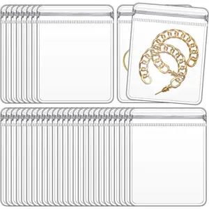 GSXRB PVC Anti Tarnish Jewelry Bags,Jewelry Bags Clear Plastic. Jewelry Pouch for Jewelry Rings and Earrings (100 pcs，3.14x4.72 inches)