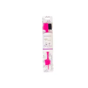 Krush Beauty Professional Edge Brush, Pink, Double-Sided Brush with Fine-tooth Comb for Edge and Smoothing, Compact Size, Durable Plastic Bristles