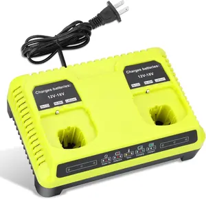 Dual 18V Charger Station for Ryobi 18V Battery, Charger Replace for Ryobi Battery Charger P118, Compatible for 12V-18 Volt ONE+ Batteries