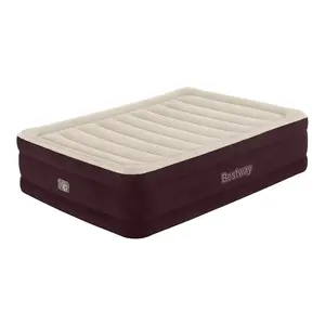 Bestway Maroon Tritech Airbed Queen 20" with Built-in AC Pump