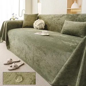 Snowy Chenille Anti-Slip Sofa Cover, Silicone Non-Slip Bottom, High Weight All-Season Universal Couch Protector, Pet Friendly