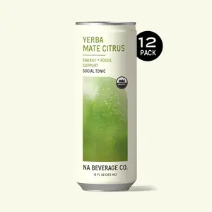 NA Social Tonic, Yerba Mate Citrus, 12oz (12 Pack)