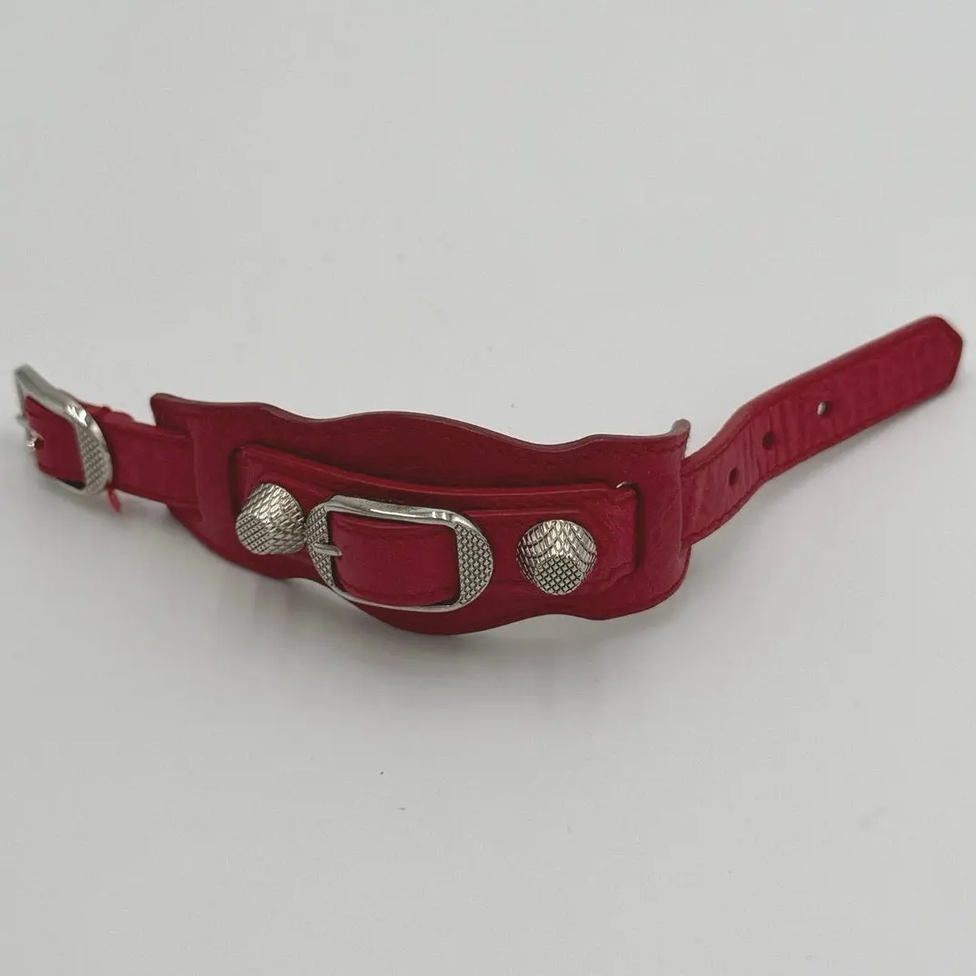 Pre-owned Balenciaga Arena Giant Leather Wrap Bracelet
