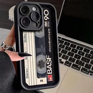 Vintage Cassette Tape Pattern Phone Case, Fashion Phone Protective Cover, Phone Accessory Compatible with iPhone 17 Pro Max Plus Air/ 11 12 13 14 15 16 Pro Max