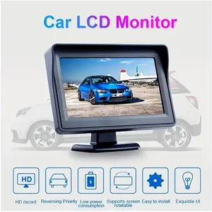 10.92cm Color TFT LCD Display Screen for Car, SUV, Van, Truck - Rear View Monitor with Backup Camera, 480p Resolution, DC 12V Power Supply, ABS Material, Without Battery