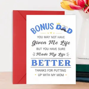 1pc, Bonus Dad Gifts From Stepdaughter Stepson, Stepdad Gifts For Birthday Christmas Father's Day, Bonus Dad Transparent Acrylic Desk Decorative Sign For Home Decor