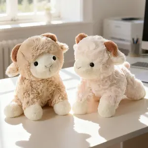 Cute Sheep Plush Toy with Soft Curly Fur, Fluffy Lamb Stuffed Animal for Kids and Adults, Farm Animal Plush Doll for Bedtime Cuddles, Room Decoration, Anxiety Relief, Emotional Comfort, Holiday Gift, Stuffed Animal Gifts for Plushie Lovers and Collectors
