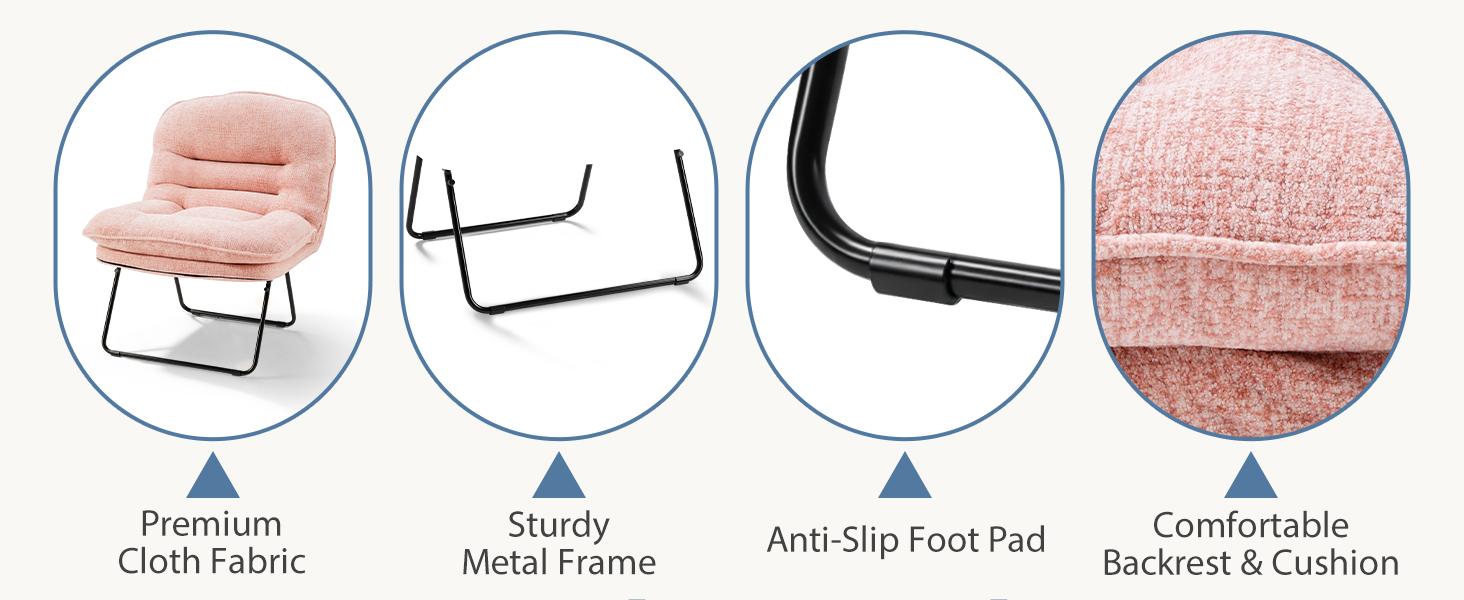 Comfy Saucer Chair, Foldable Padded Chairs for Bedroom, Dorm & Gaming, Foldable Fashion Floor Chair with Back Support for Small Spaces