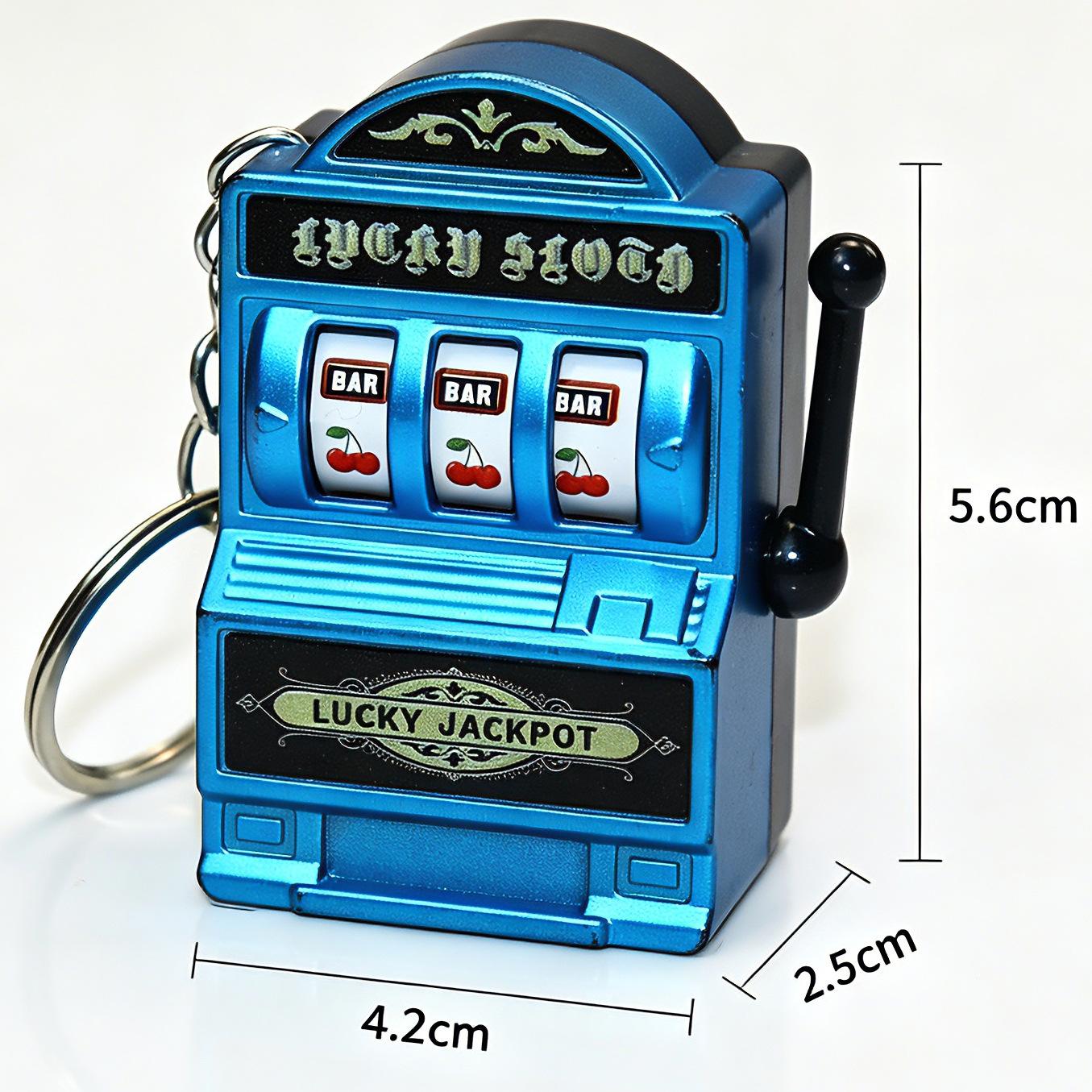 Mini Retro Fruit Jackpot Slot Machine Keychain, Portable Fidget Decompression Toy, Bag Charm Pendant for Party Gifts
