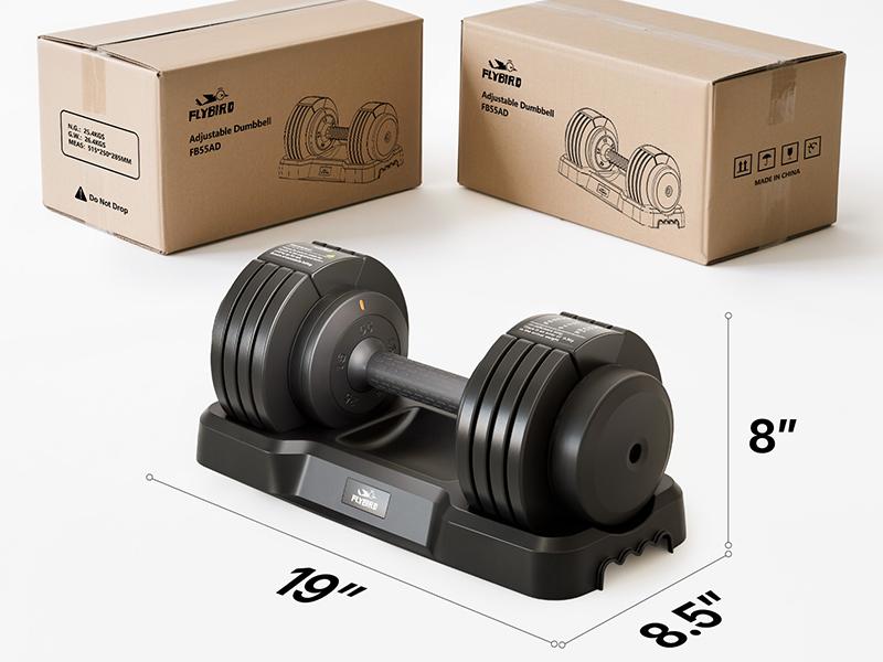 【live only】FED Fitness Flybird Series DB2 Dumbbell, 55LB/110LB Single Dumbbell for Home Gym Exercise & Fitness, 5-IN-1 Fast Adjustable Weights with Anti-Slip Handle (2 Weight Option)