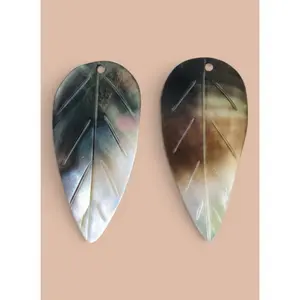Iridescent Mother of Pearl Monstera Earrings, Tropical Shell Statement Earrings, Island Jewelry Gift
