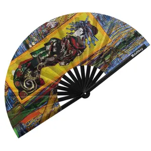 Japonaiserie by Vincent van Gogh Rave Bamboo Folding Hand Fan / Clack Fan - Large