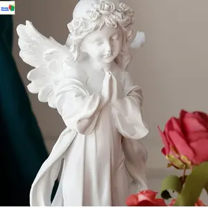 1pc Elegant Angel Girl Statue - Prayerful Angel Figurine with Wings, Indoor/Outdoor Home Decor, Shelf Decoration, Wedding/Christmas Decoration, No Electricity Needed, Durable Resin Craftsmanship, Angel Ornament, Wedding Ornament, Serene Design, Premium Sc