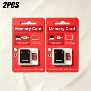 Durable MicroSDXC Card for Mobile Phones, 2 PCS Micro TF SD Cards with Adapter for Car Audio, 1TB SD Memory Card for Surveillance Cameras, Micro SD Card & SD Card for Dash Cams and PC File Storage