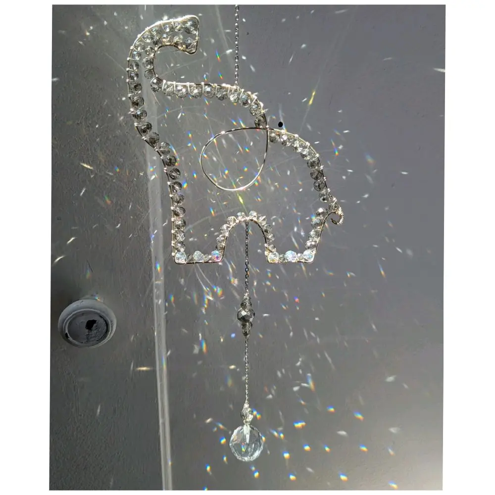 Handmade Elephant Suncatcher | Wire Wrapped Window Hanging | Rainbow Sun Catcher | Elephant Home Decor | Nature Inspired Gift