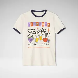 Figment’s Fruity IPA Ringer Tee | Vintage Park-Inspired Beer Graphic | Unisex Retro Contrast T-Shirt