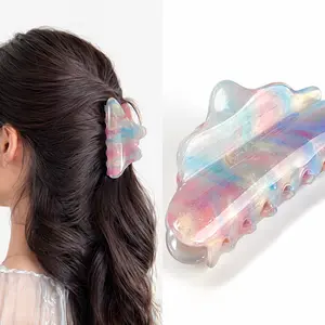 Women's Glitter Pastel Cloud Claw Clips - Premium Acetate Sweet Hair Accessories, Strong-Hold Clips for Thick, Thin and Short Hair, Bachelorette Party Gifts, Sweet Hair Clips