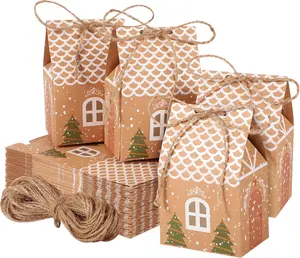 36 Pieces Mini Christmas Party Favor Boxes Gift Bags, Small Gift Boxes Xmas Treats Party Favors Stocking Stuffers