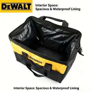 DEWALT 20" Pro Tool Bag Heavy-Duty 1680D Waterproof Jobsite Storage