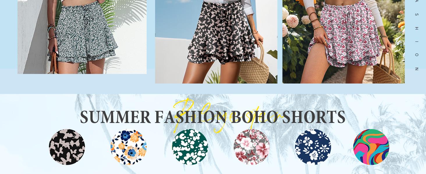 Lepunuo Flowy Shorts for Women Boho Ruffle Tiered Butterfly Skorts High Waist Mini Skirts Casual Shorts Lepunuo Flowy Shorts for Women Boho Ruffle Tiered Butterfly Skorts High Waist Mini Skirts Casual Shorts