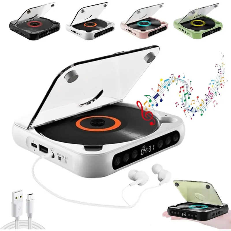 FathersDayGift】2026 New Portable Bluetooth CD Player with LED
