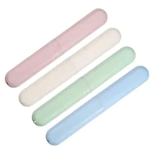 Unique Bargains 4pcs, Traveling Toothbrush Holders Case, PP Toothbrush Case for Travel Business, Green, Blue, Beige, Pink, 8.07''x1.22''x0.83''