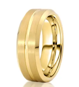 Lord Tungsten Carbide Gold Men's Wedding Band Ring, Comfort Fit, 10x Stronger Than Gold, Lifetime Warranty, Free Domestic Shipping