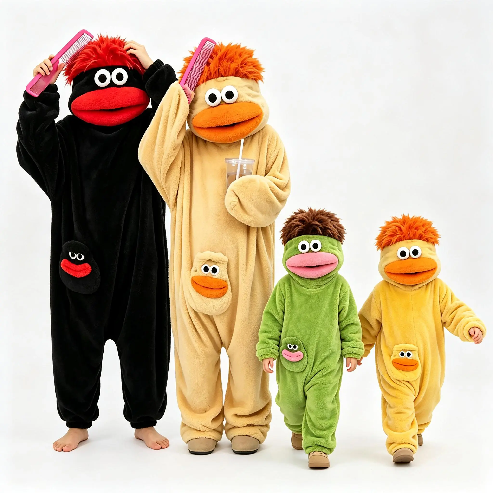 Funny Big Mouth Monster Onesie Adults Kids Family Matching Pajamas Thick Fleece Oversized Novelty Jumpsuit Halloween Costume Winter Warm Sleepwear Cosplay Pajama Party Wearable Blanket Funny Holiday Gift Halloween costumes