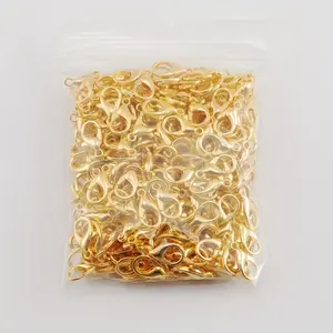 100 Pieces Of 12*7mm Golden Lobster Clasp Jump Rings Mixed Colors Jewelry Clasp Lobster Clasp Open Jump Rings Jewelry Clasp Connector For Jewelry Making Accessories And Bracelet Necklace Jewelry Making
