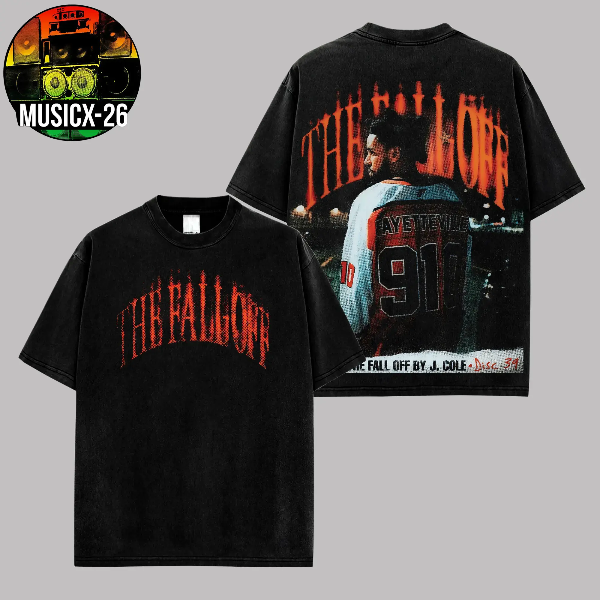 J. Cole - The Fall-Off Tour Graphic V3 For Dreamville High-quality, Soft Cotton T-Shirt, Disc 29, Disc 39 Hip-Hop Shirt, The Fall-Off Album Jermaine Lamar Cole Fan Graphic Tee, Cole World Music Fan Merch Shirt
