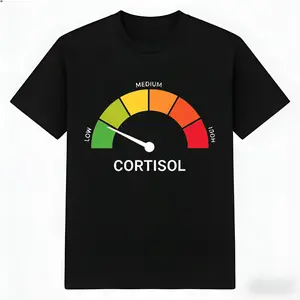 Low Cortisol Level Unisex Funny Stress Humor Graphic T-Shirt,Funny T Shirt,Graphic T Shirts,t shirts for men,t shirts for women,men's t shirts,women's t shirts,good graphic tees,funny graphic tee,trendy t-shirts,graphic tees,custom t shirts,Vintage