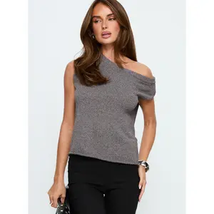 Ashfield Off Shoulder Top Dark Grey