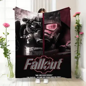 A soft and durable blanket with a Radiation New Vegas-themed game print, suitable for home or holiday parties, and a great gift for fans.