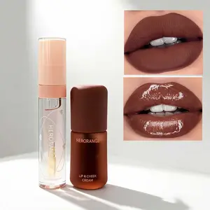 HERORANGE 2-in-1 Lip Set Velvet Matte Lipstick & Nourishing Lip Oil Transfer-Proof Color Hydrating Plump Universal Shades for All Skin Tones Perfect Party Stage & Holiday Gift！