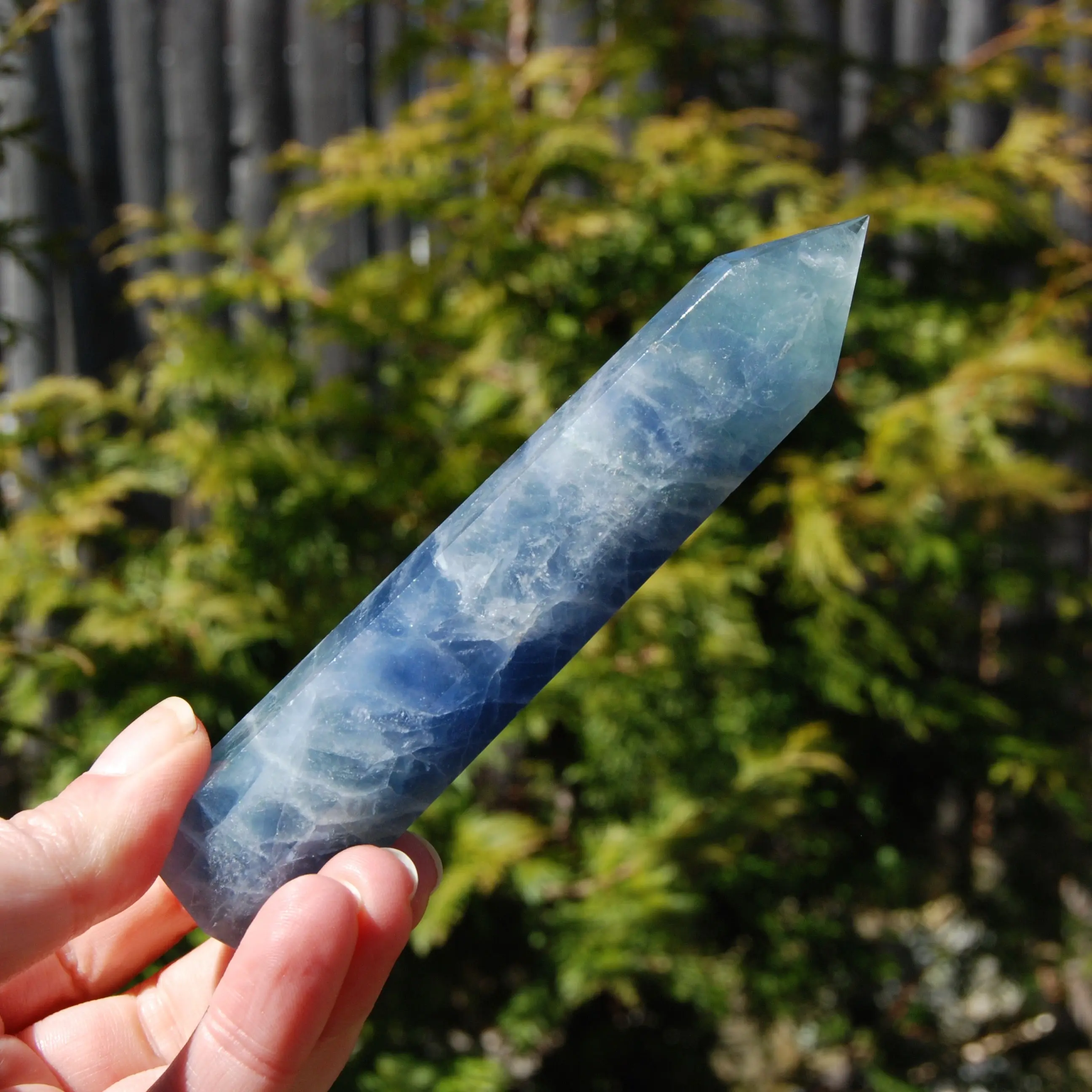 5in 152g Blue Fluorite Crystal Tower