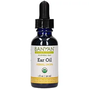 Banyan Botanicals Ear Oil – Organic Herbal Oil Ear Drops with Ashwagandha and Garlic – Soothing and Comforting for The Ears – 1 oz – Non GMO Sustainably Sourced Vegan