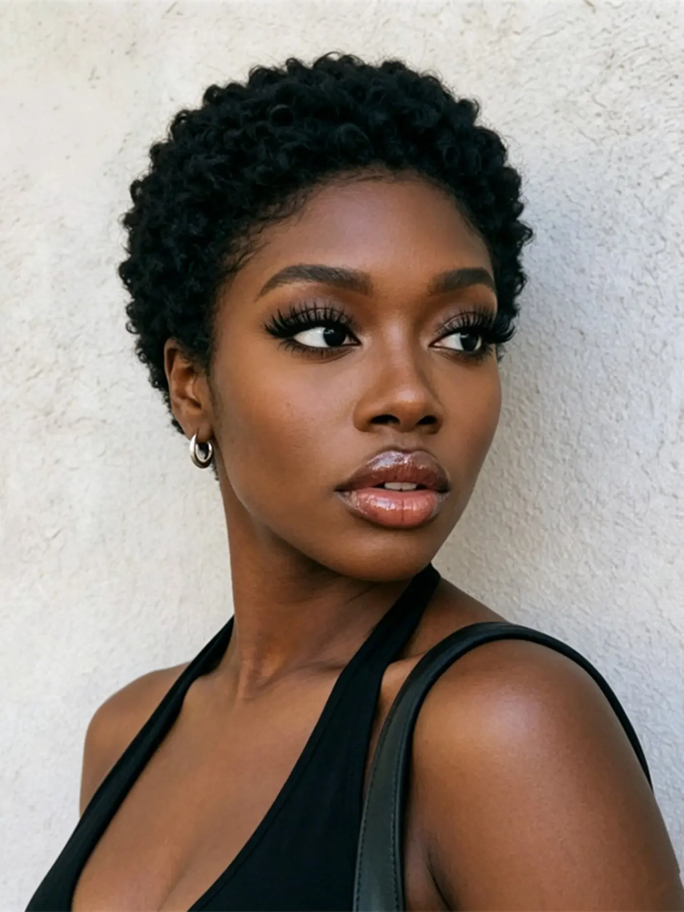 pixie wig daily party cosplay gift use wig black color short  kinky curly premium human hair wig machine made pixie cut human hair wigs for women Glueless Wig Human Hair