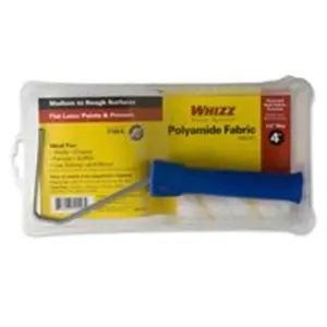 212 MAIN Whizz 54118 4 In. Gold Stripe Paint Roller and Pan Set, Low Splatter, Ideal for Touch-Ups