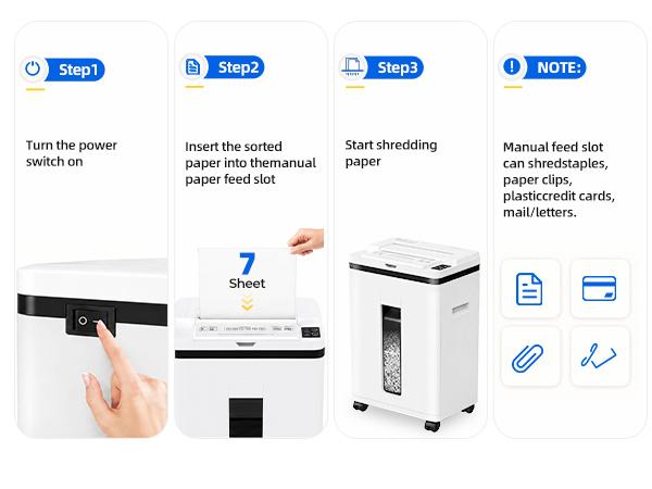 QUIETLEMON P-5 Heavy Duty Microcut Paper Shredder for Home Office & Small Business, 40 Min Continuous Run, 200-Sheet Auto Feed, 7-Sheet Manual Feed, Shreds Credit Cards & Staples, 5.8 Gal Bin, Computer Accessories, Microcut Shredder, 5.8 Gallon Bin