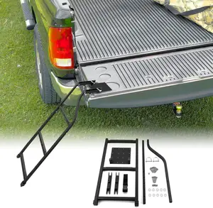 Universal  Tailgate LadderLadder Foldable & Height Adjustable for  Bed Easy Install Durable Steel Omni-Directional Ladder Rack Capacity 300 lbs