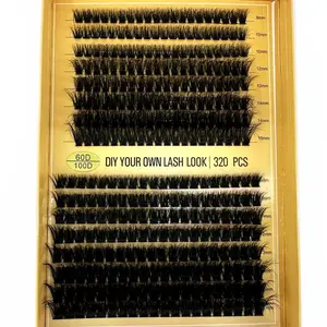 D-Curl Mixed Size Eyelash Kit False Eyelashes, 1 Set Natural-Look DIY Eyelash Clusters for Eyelash Extensions, Soft And Lightweight Self-Grafting Eyelash Clusters, False Eyelashes Clusters, Summer Makeup, Cosmetic, Volume Lash Clusters