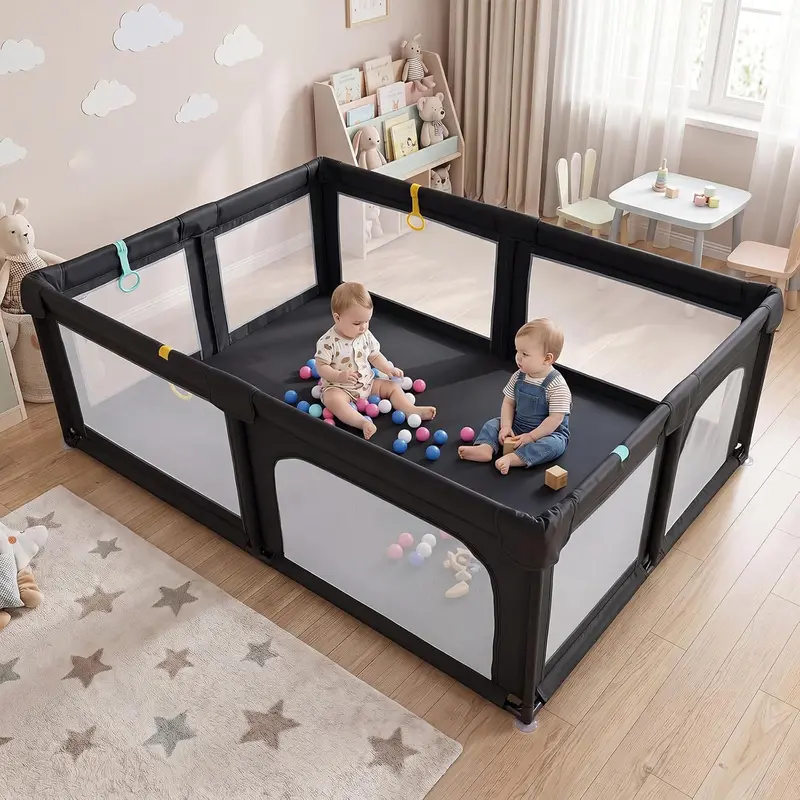 Costzon Large Baby Playpen, Sturdy Safety Fence, Toddler Safe Playpens, Durable Kids’ Activity Center Enclosure, Portable for Indoor & Outdoor Use, Baby Play Yard for Babies and Toddlers Gift Season BlackFriday Friends Giving