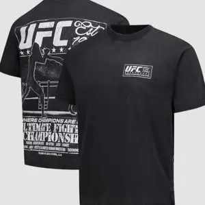 Mens Black UFC Merchandise Silo Fight Shirt, MMA Fan Graphic Tee, Ultimate Fighting Championship Fan Apparel, Sports Gift For Men 4A0E0