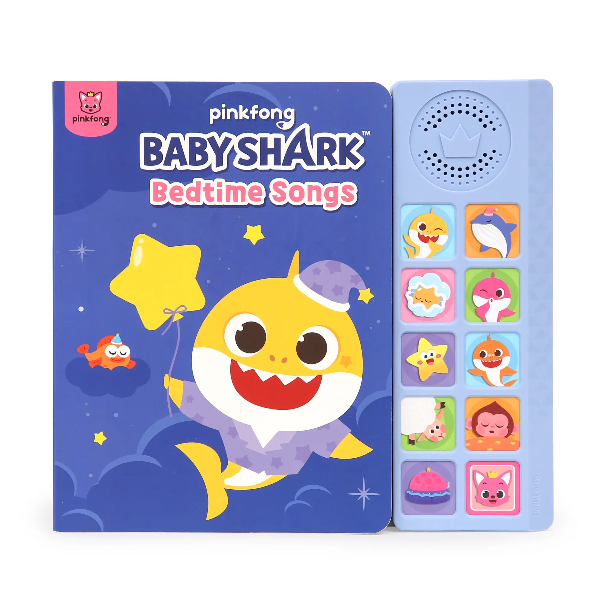 Baby Shark Bedtime Songs 10 Button Sound Book, Pinkfong Baby Shark Lullabies, Children's Sound Books, Interactive Learning Books For Toddlers, Learnin