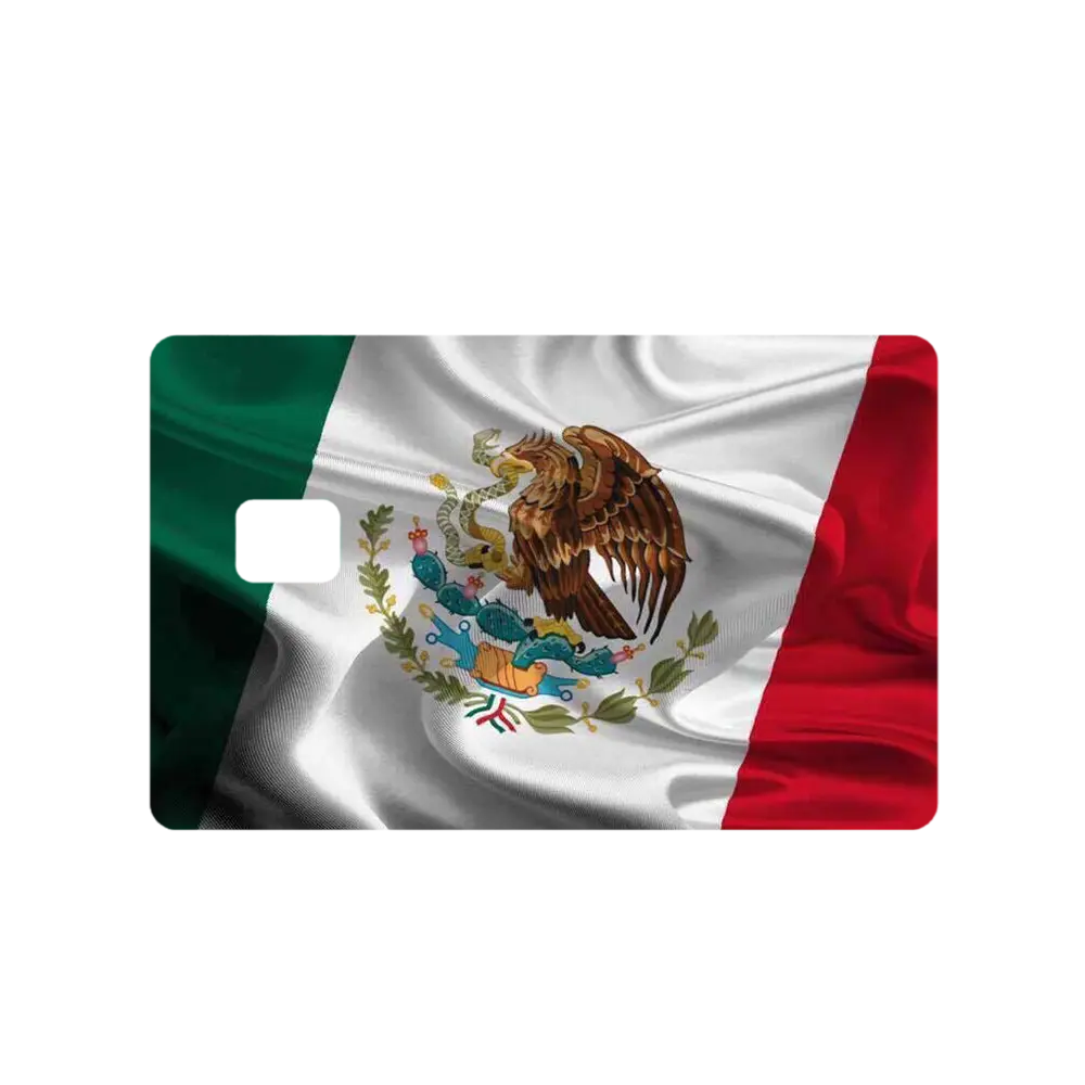 Custom Adhesive Stickers Mexico HD Flag Credit Card Sticker - High Quality, Waterproof, Stain Resistant, Adhesive Vinyl Decal