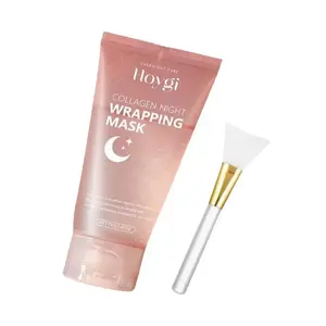 Collagen Overnight Wrap Mask, Hydrating & Firming Facial Mask with Brush, Gentle on All Skin Types, Collagen Face Mask, Face Care Products, Beauty Products, MoisturizerFacial Skin Care Product for Women & Men