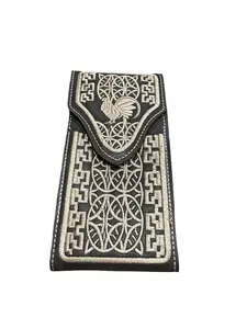 Brown Western Style Leather Rooster Phone Holster Funda Celular Vaquero de Piel con Gallo Funda para Telefono Portacelular