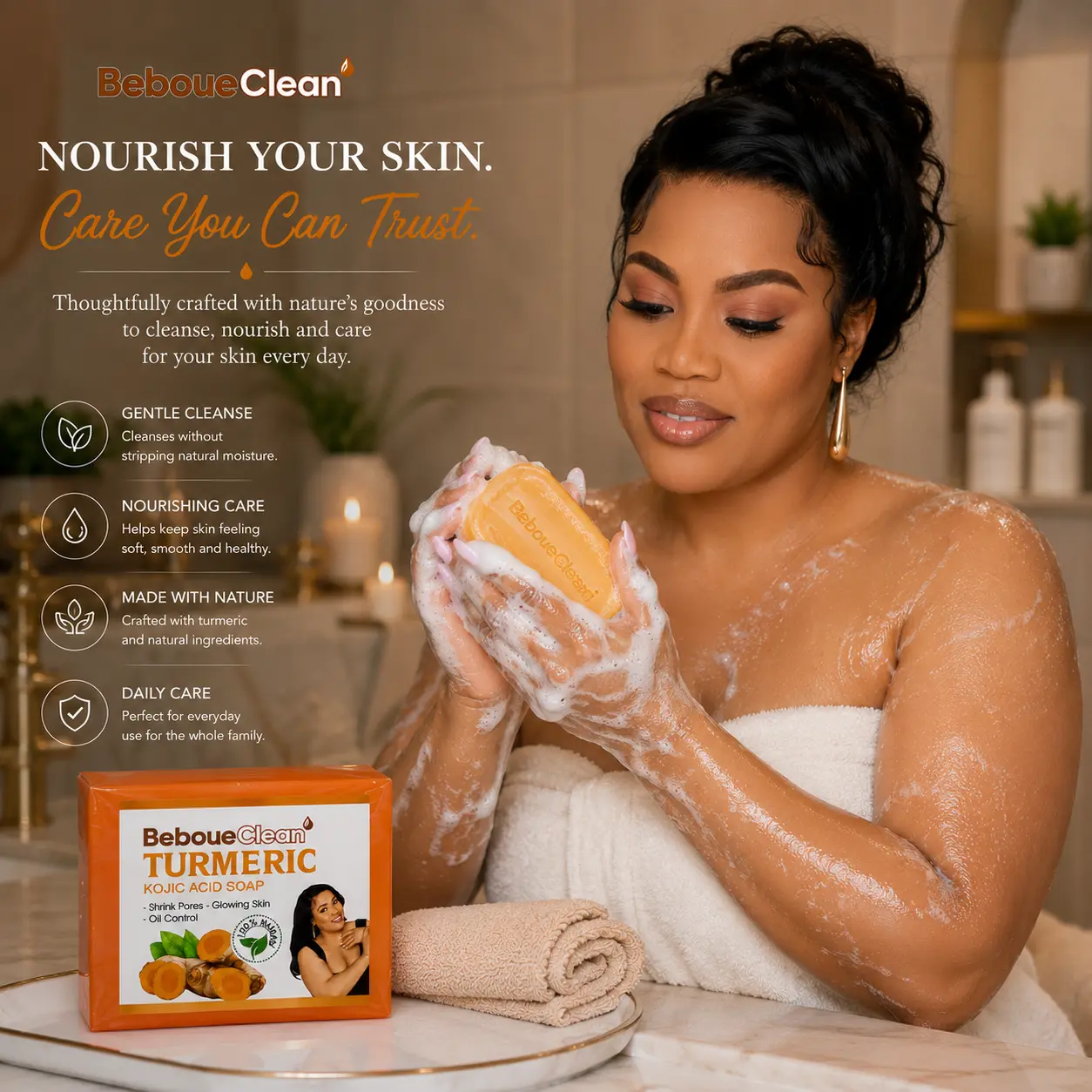 Cleansing Soap Bar for Face & Body, Gentle Daily Skin Care 200g (Pack of 2)